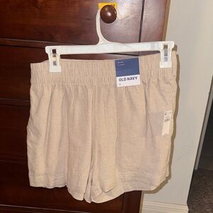 Old Navy Cream Terry Elastic-Waist Athletic Shorts